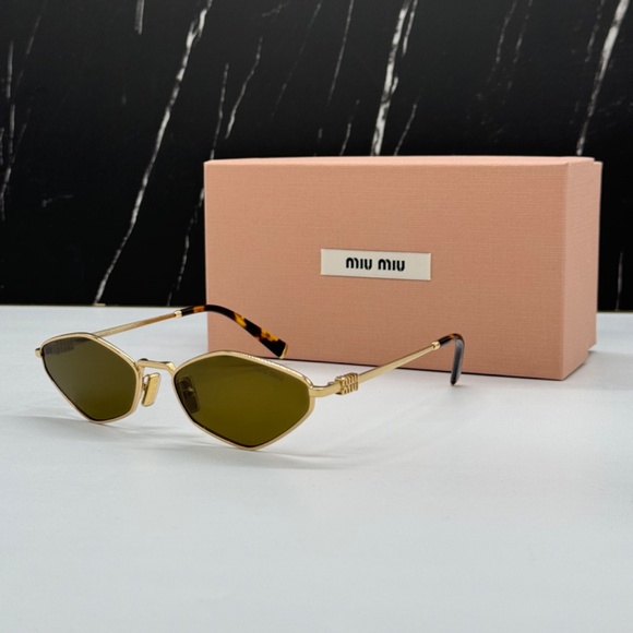 NEW SMU 56Z 5AK09Z MIU MIU SUNGLASSES MU56ZS 5AK09Z GOLD MU 56ZS WOMEN EYEWEAR main image 9